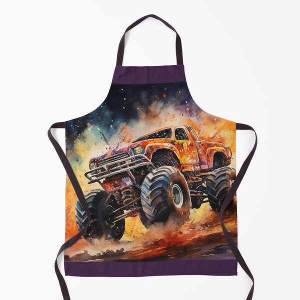 Item preview, Orange Monster Truck Watercolor designed and sold by Samuelsboro.