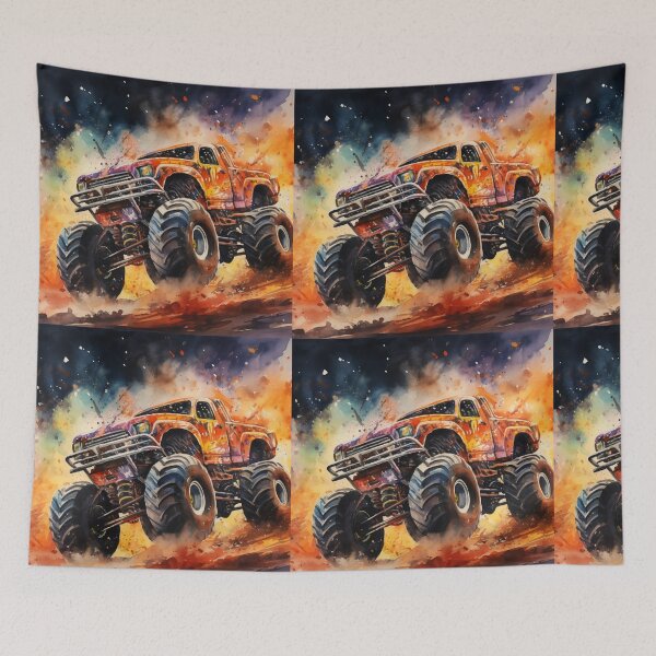Item preview, Orange Monster Truck Watercolor designed and sold by Samuelsboro.