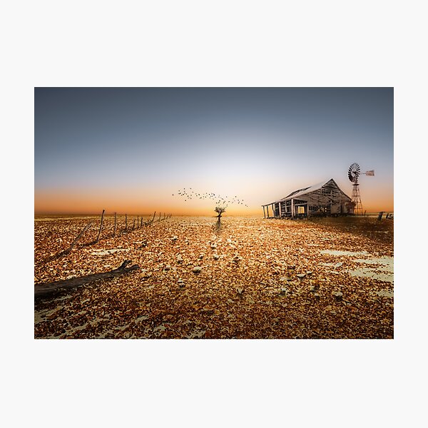 Item preview, old homestead and tree designed and sold by RustyTinGallery.