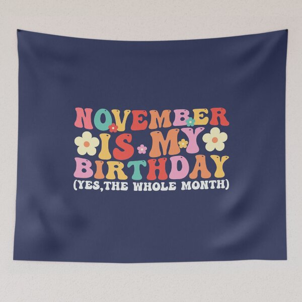 Item preview, November Is My Birthday Month Groovy Birthday Font designed and sold by ArtMeetsPizza.