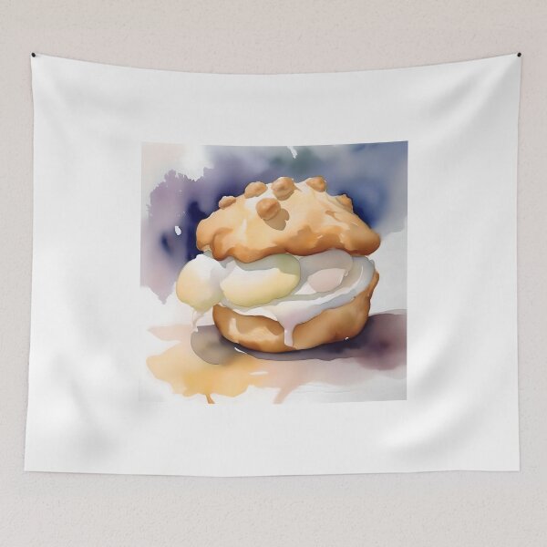 Item preview, National Cream Puff Day D - January 2 - Watercolor & Pen designed and sold by Oldetimemercan.