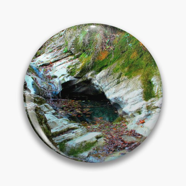 Item preview, View in Sarnano at Pozze dell'Acquasanta with rocks, rivulets, water, greenery designed and sold by Kristina Drozd.