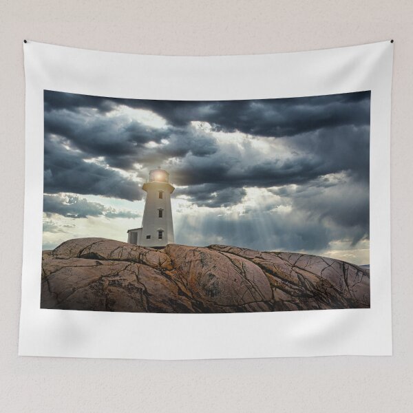 Item preview, Peggy's Cove Lighthouse During Hurricane Lee 3 designed and sold by Alex Preiss.