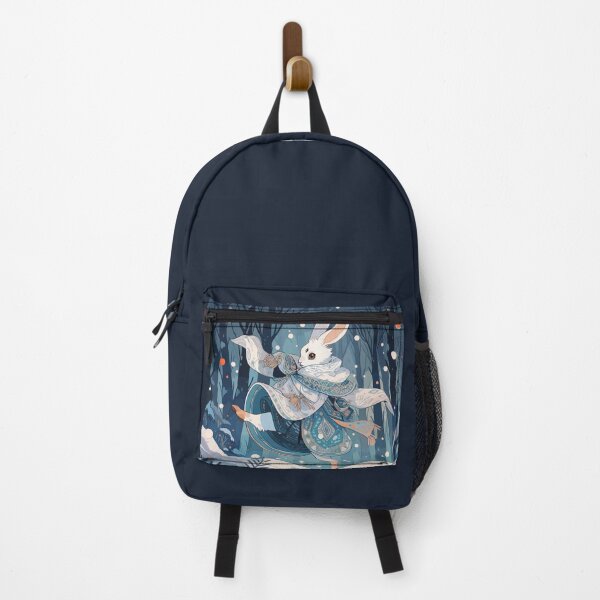 Item preview, White rabbit dancing in the snow designed and sold by etherElric.