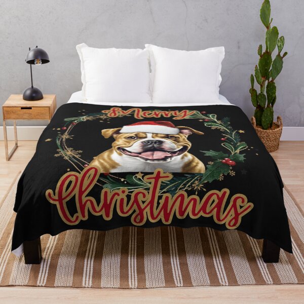 Item preview, Adorable Christmas Puppy- Festive American Bull Dog designed and sold by DarlingsTees.