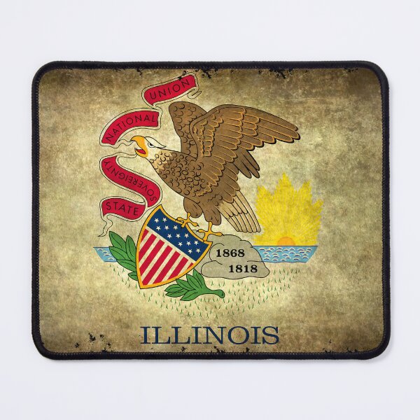 Item preview, State flag of Illinois with grungy look designed and sold by FlagsandSymbols.