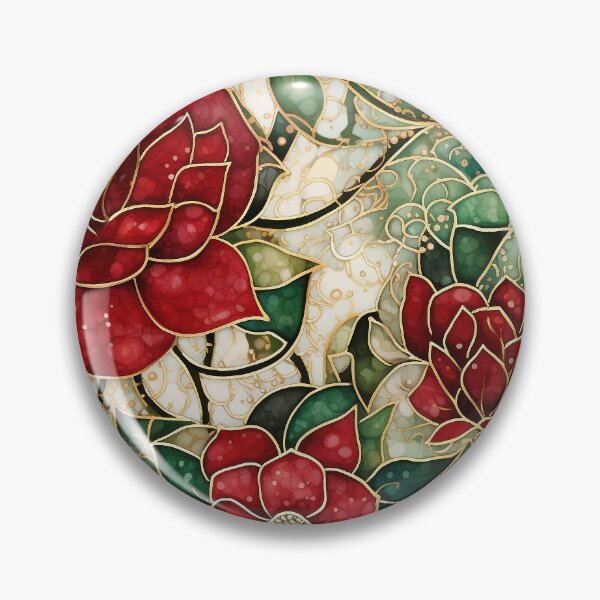 Item preview, Holiday Christmas Flower Stained Glass Patterned designed and sold by JunkWithSteph.