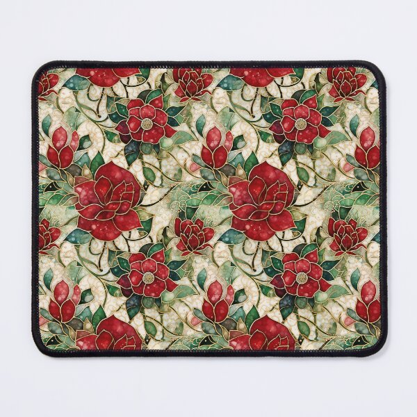 Item preview, Holiday Christmas Flower Stained Glass Patterned designed and sold by JunkWithSteph.
