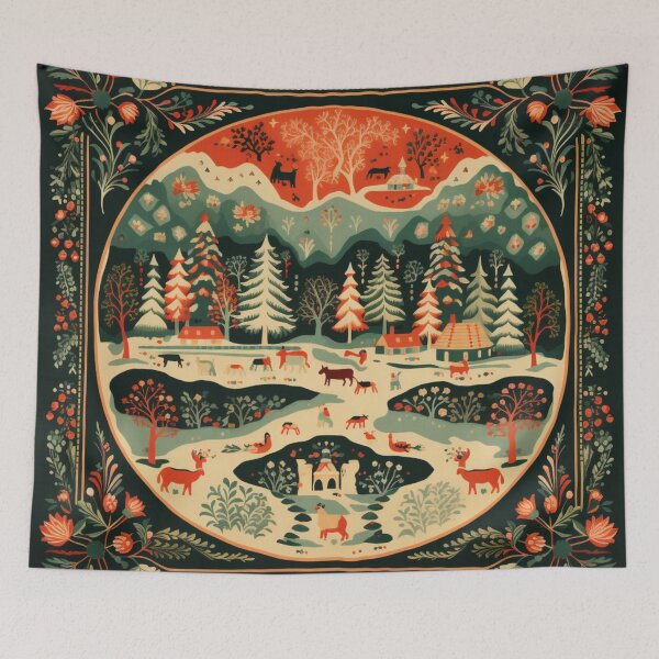Item preview, A Vintage Round Folk Design for Christmas designed and sold by AgathaZolastore.