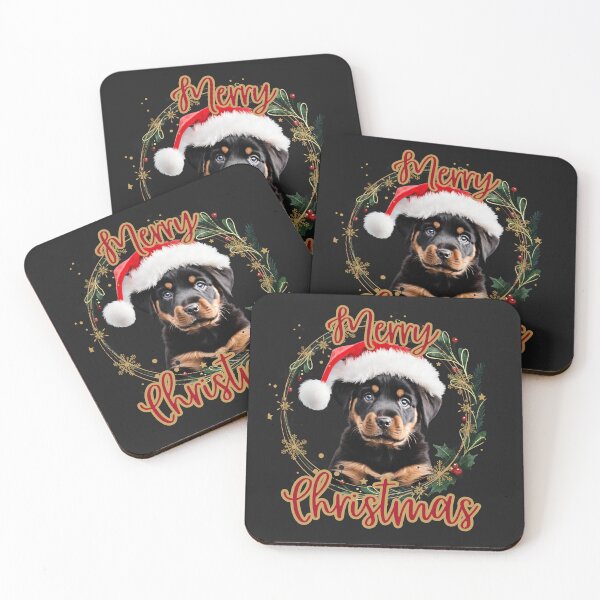 Item preview, Merry Christmas- Cute Rottweiler Puppy Wearing a Santa Hat  designed and sold by DarlingsTees.