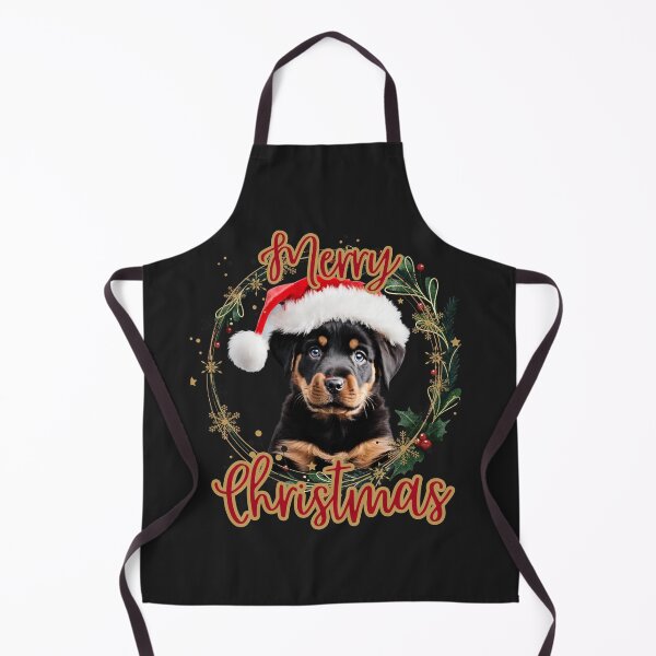 Item preview, Merry Christmas- Cute Rottweiler Puppy Wearing a Santa Hat designed and sold by DarlingsTees.