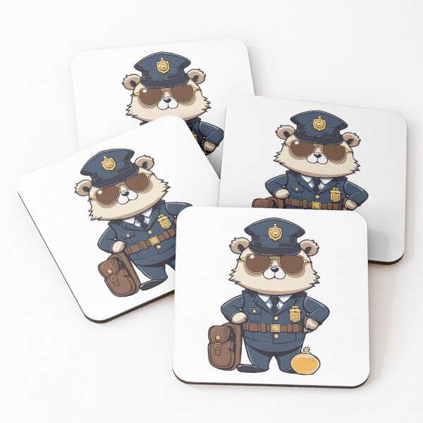 Item preview, Bear cop in uniform wearing shades  designed and sold by Dalevalart.