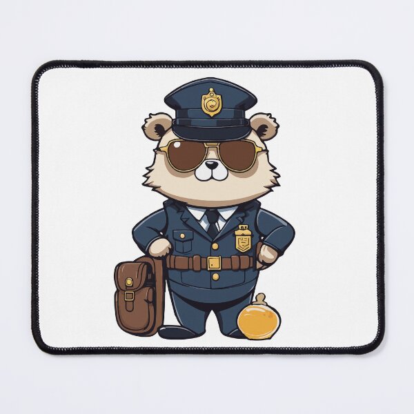 Item preview, Bear cop in uniform wearing shades designed and sold by Dalevalart.