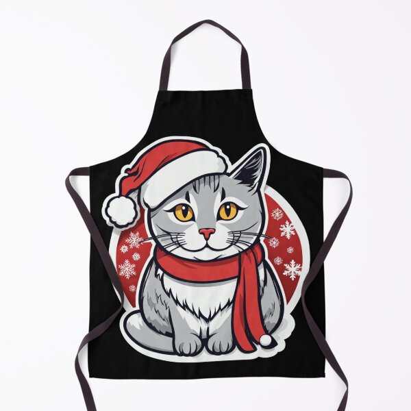 Item preview, Cute gray Christmas cat with yellow eyes. Christmas gifts for cats. designed and sold by By-Jeff.