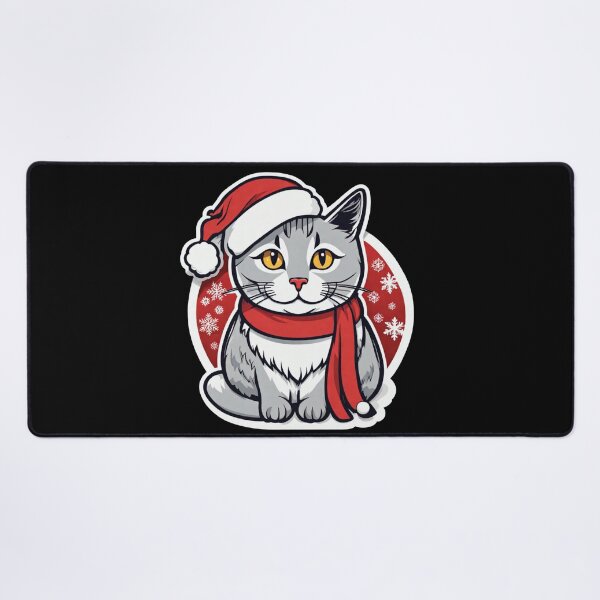 Item preview, Cute gray Christmas cat with yellow eyes. Christmas gifts for cats. designed and sold by By-Jeff.