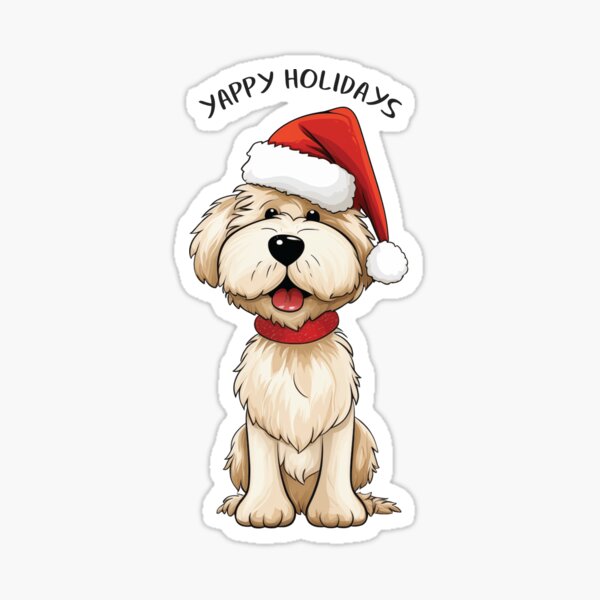 Item preview, Cute Festive Funny Christmas Dog - 'Yappy Holidays' designed and sold by wotsthis.