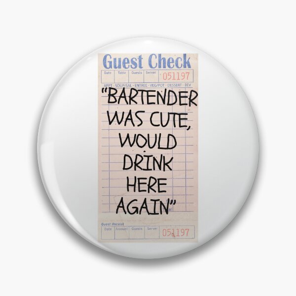 Item preview, Preppy Bartender Was Cute Guest Check designed and sold by clmstudio.