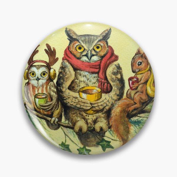 Artikelvorschau, Weihnachtliche Waldtiere mit heißen Getränken und Wollmäusen entworfen und verkauft von Andrea Walters.