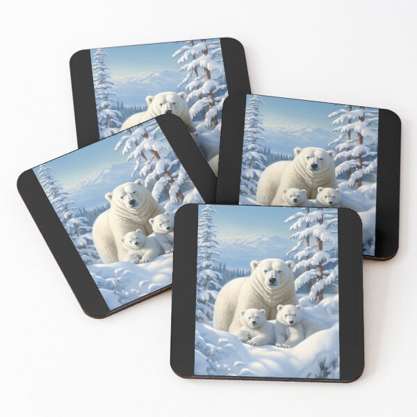 Item preview, Polar Bear Mother And Her Children designed and sold by GageStore.