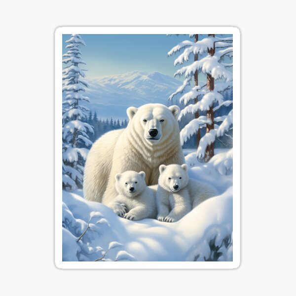 Item preview, Polar Bear Mother And Her Children designed and sold by GageStore.
