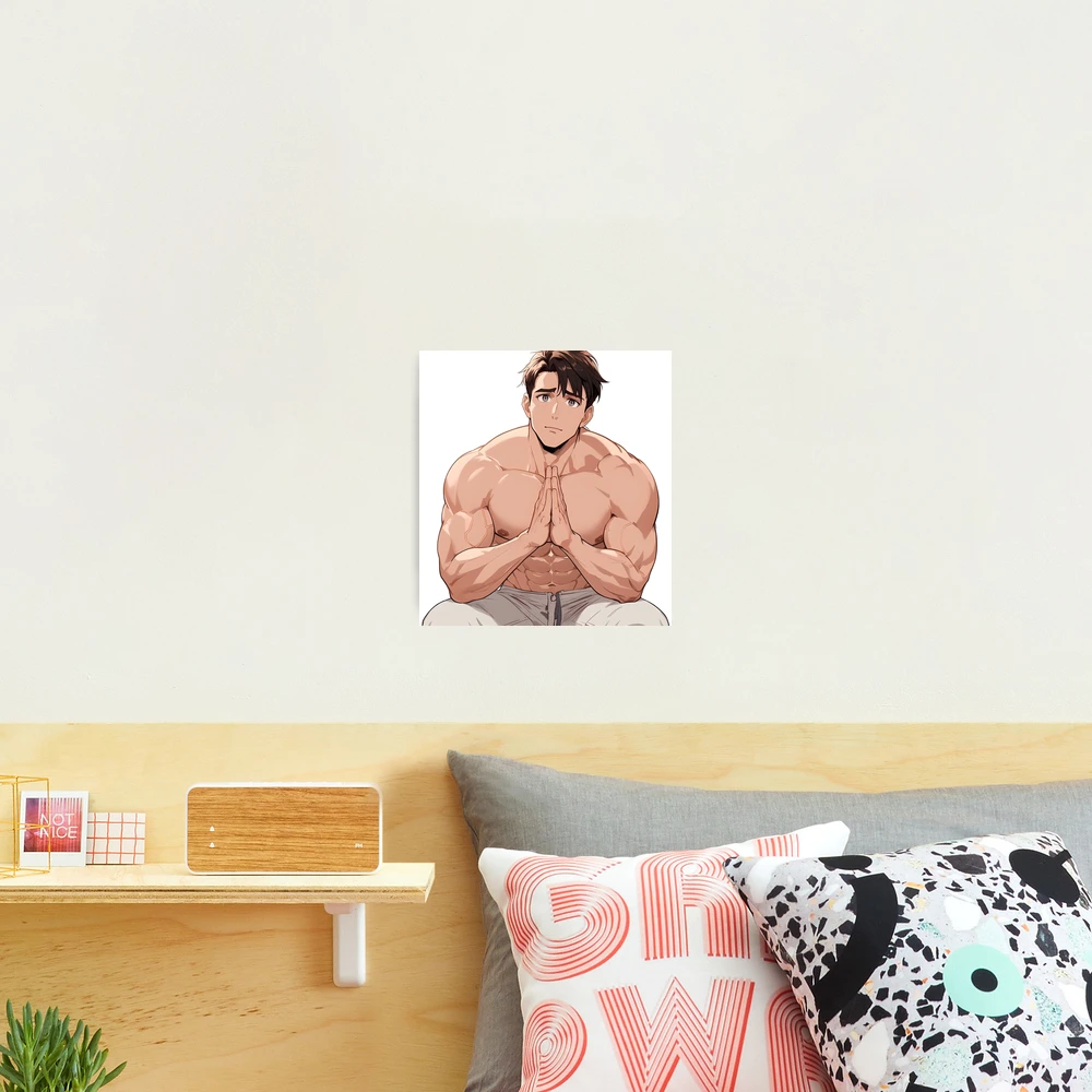 Muscular Anime Hunk Praying For You | Poster