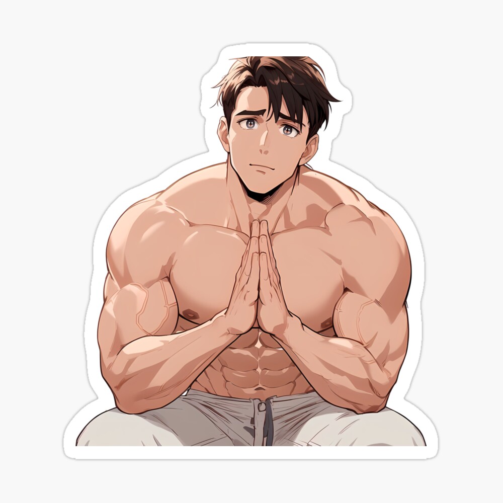 Muscular Anime Hunk Praying For You