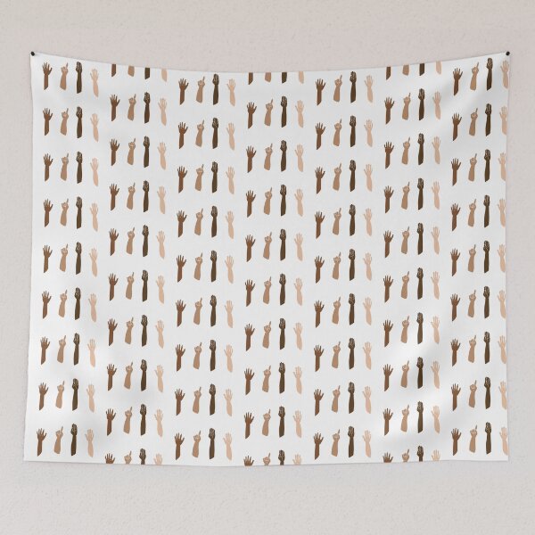 Item preview, Raised Hands With Different Skin Tones designed and sold by THP Creative.