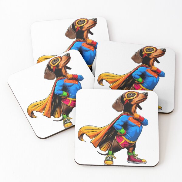 Item preview, Superhero Dachshund Cartoon no background #4 designed and sold by AIrtisticPrints.