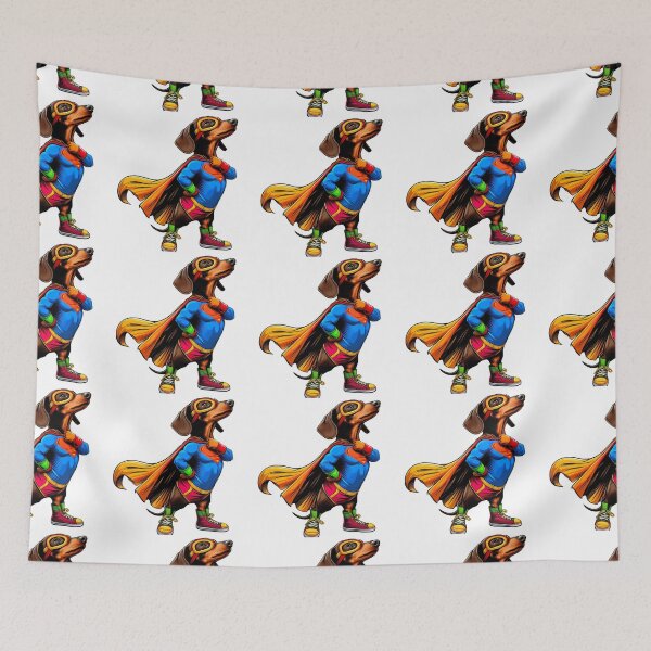 Item preview, Superhero Dachshund Cartoon no background #4 designed and sold by AIrtisticPrints.