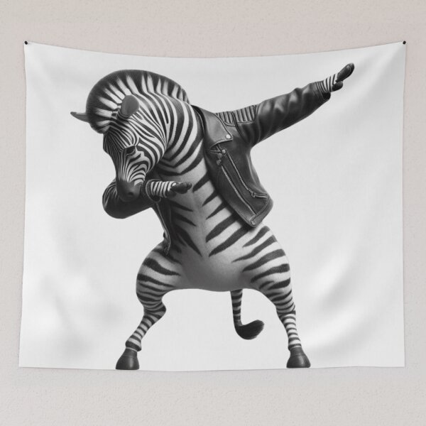 Item preview, Dabbing Cool Zebra wearing Leather Jacket  designed and sold by erkabees.