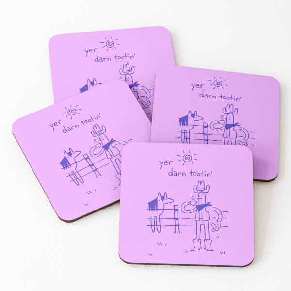 Item preview, yer darn tootin' cowboy with coffee cup (pink/purple) designed and sold by miniplural.