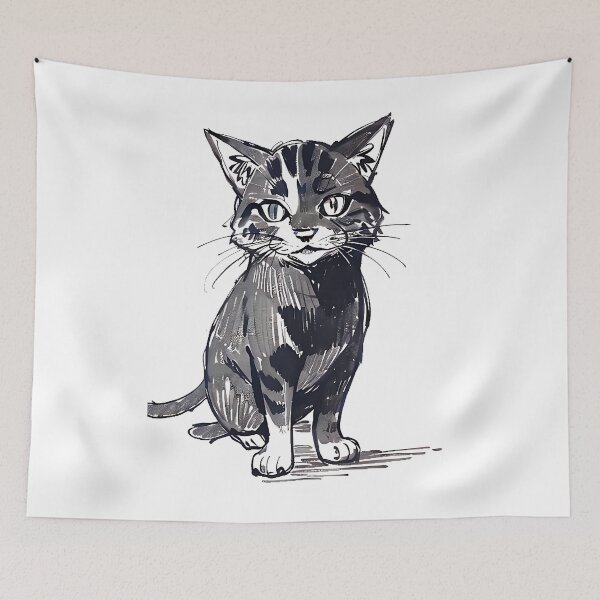Item preview, Minimalist Cat Art: Mesmerizing Black Line Design designed and sold by SirZeus.