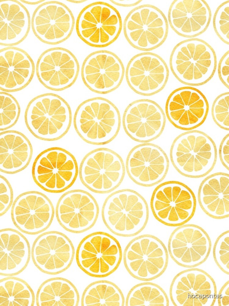 Yellow Watercolor Lemon Slices Pattern by hocapontas