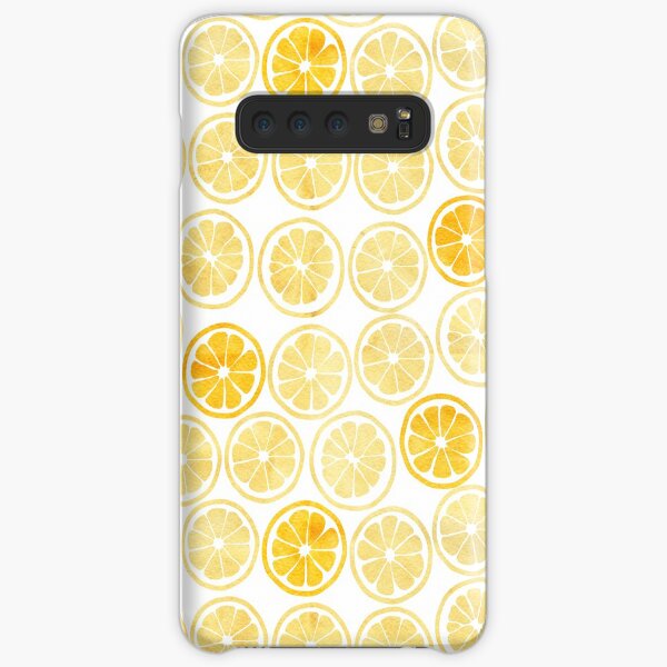 Yellow Watercolor Lemon Slices Pattern Samsung Galaxy Snap Case