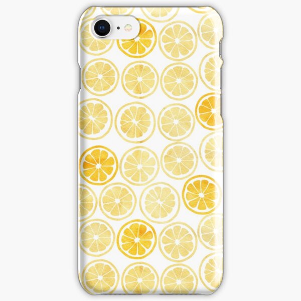 Yellow Watercolor Lemon Slices Pattern iPhone Snap Case