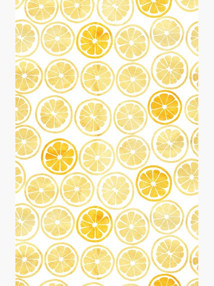 Yellow Watercolor Lemon Slices Pattern by hocapontas