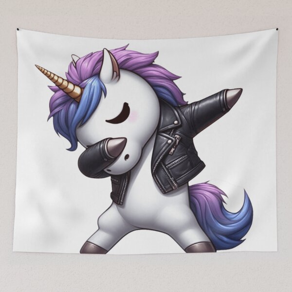 Item preview, Cute Unicorn Dabbing wearing Leather Jacket  designed and sold by erkabees.