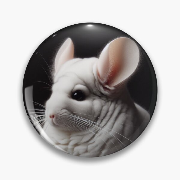 Item preview, Realistic White Mosaic Chinchilla Pawtrait designed and sold by PawtraitRealism.