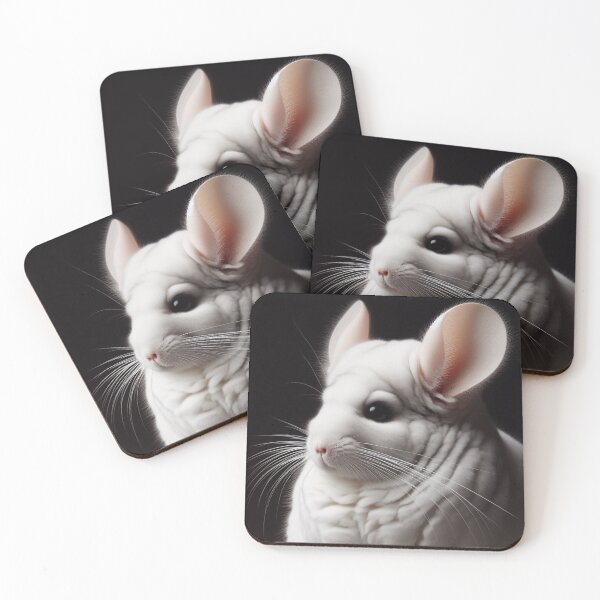Item preview, Realistic White Mosaic Chinchilla Pawtrait designed and sold by PawtraitRealism.