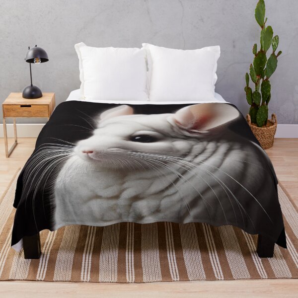 Item preview, Realistic White Mosaic Chinchilla Pawtrait designed and sold by PawtraitRealism.