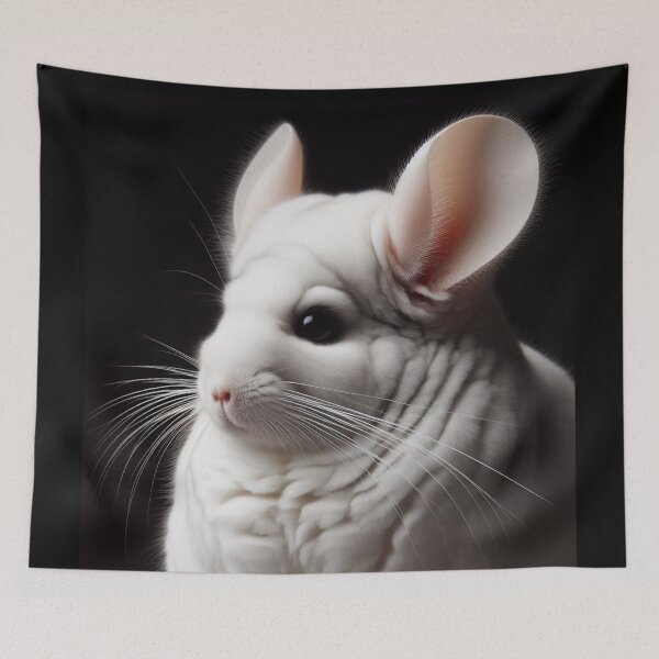 Item preview, Realistic White Mosaic Chinchilla Pawtrait designed and sold by PawtraitRealism.