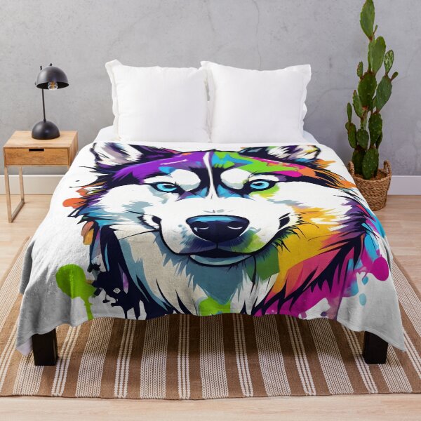 Item preview, Colorful Husky Portrait designed and sold by deepakrode7.