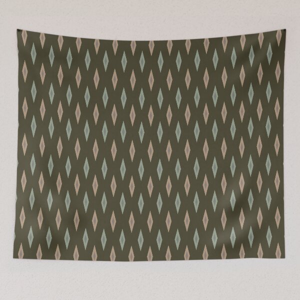 Item preview, Diamonds pattern. Green, peach and forest designed and sold by SamohtCreates.