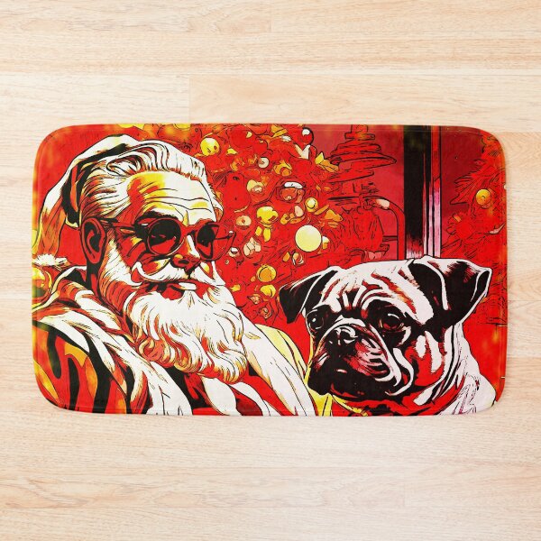 Item preview, Pug HAPPY HOLIDAYS 35 designed and sold by RedBluffTraders.