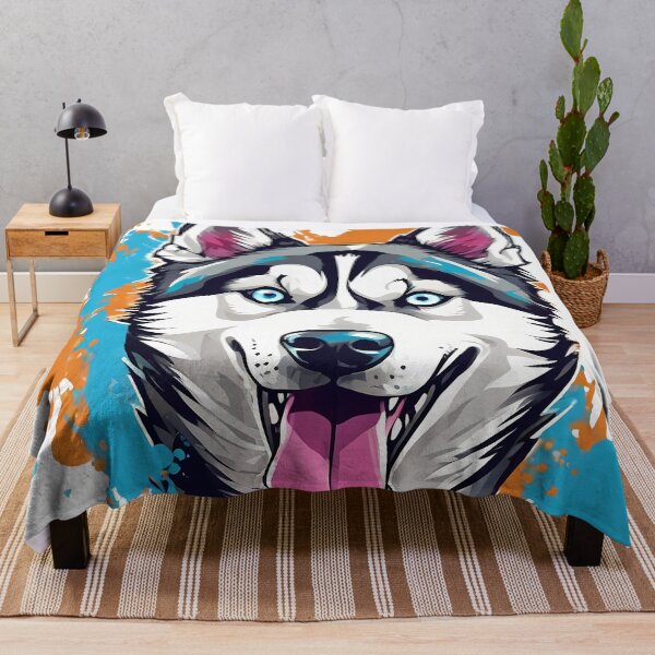 Item preview, Colorful Husky Dog Art designed and sold by deepakrode7.