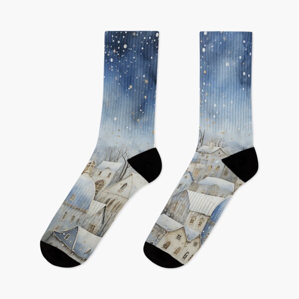 Item preview, Snovonia - Cute winter landscape in shades of blue (1/8) designed and sold by sabantha.
