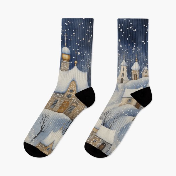 Item preview, Snovonia - Cute winter landscape in shades of blue (2/8) designed and sold by sabantha.