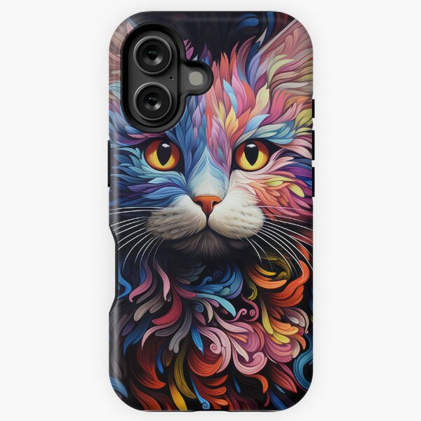 Vista previa del artículo con la obra «Gato colorido», diseñado y vendido por hermeneutic.