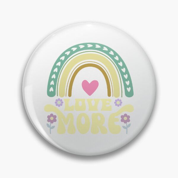 Item preview, Love More in soft colors flowers, hearts and rainbow designed and sold by coloryourwings.