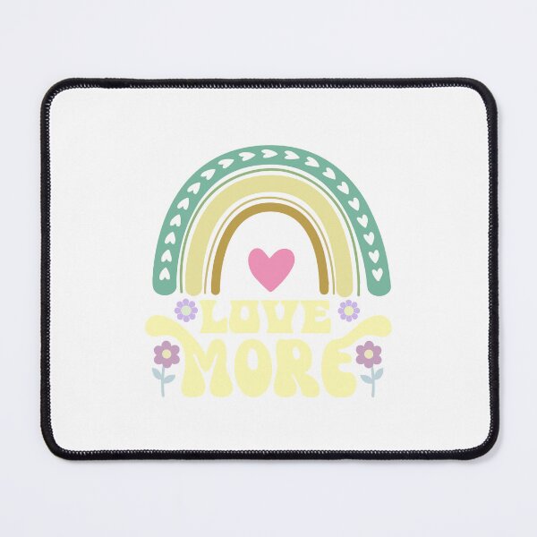Item preview, Love More in soft colors flowers, hearts and rainbow designed and sold by coloryourwings.
